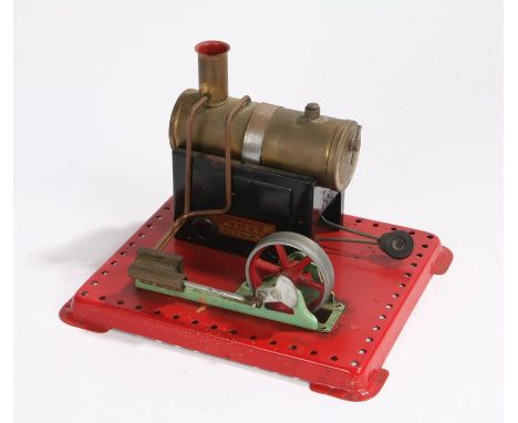 Mamod stationary engine, in black and red, 20cm long 