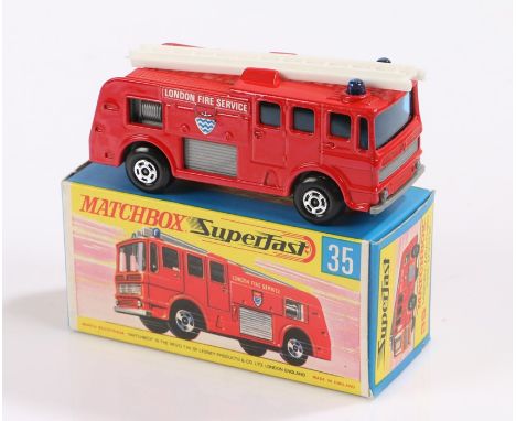 Matchbox superfast Merry Weather fire engine 35, boxed as new