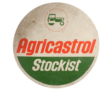 Agricastrol Tractor Oil circular aluminium advertising sign, 45cm wide