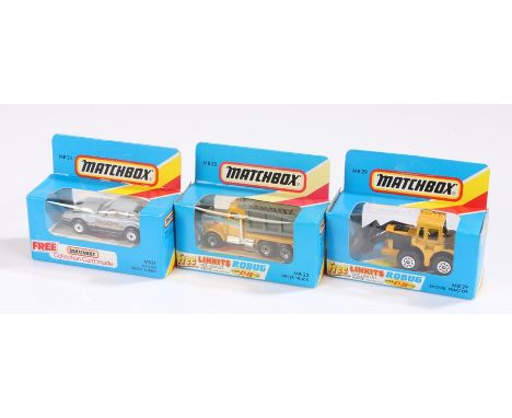 Matchbox, to include MB 24 Nissan 300ZX Turbo, MB 23 Tipper Truck and MB 29 Shovel Tractor, all boxed, (3)