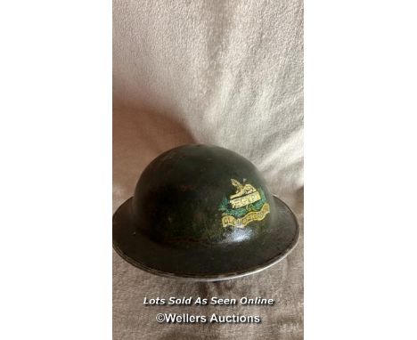 WW2 British Army combat helmet  War relic British Army mk2 combat helmet with great patternation and hand painted Gloucesters