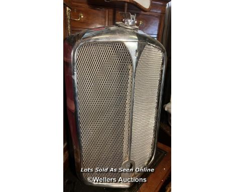 Wosely Vintage Car grill wall feature illuminated 1940s Wosely illuminated car grill , great Mancave feature , chrome plated 