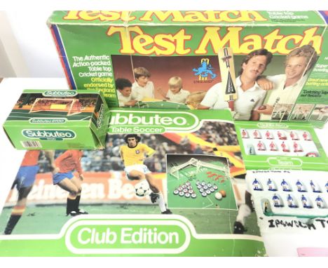 A Collection of Subbuteo and a Hot Shot Test Match Game.