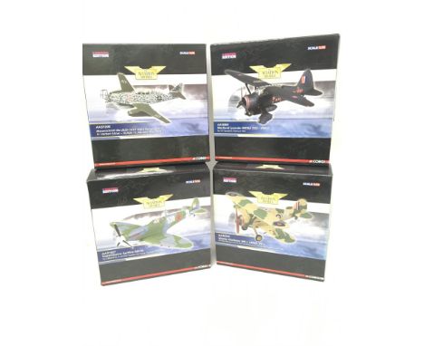 4 X Boxed Corgi Aviation Archives Aircraft. A Messerschmitt Me-262B. A Westland Lysander MkIIIA #AA36804. A Supermarine Spitf