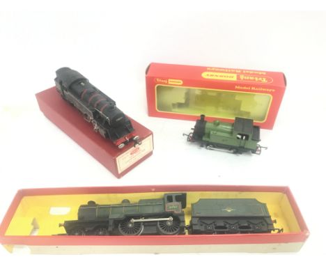 3 Boxed Hornby. Tri-ang 00 Gauge Locomotives. A 2-6-4 Tank Locomotive B.R. #2218. A Class L1 4-4-0 31757 BR Green #350. And a