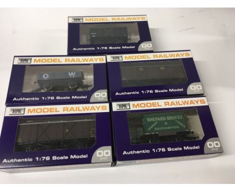 Collection of 5 boxed Dapol railway model freight wagons. 00 gauge 1:76 scale