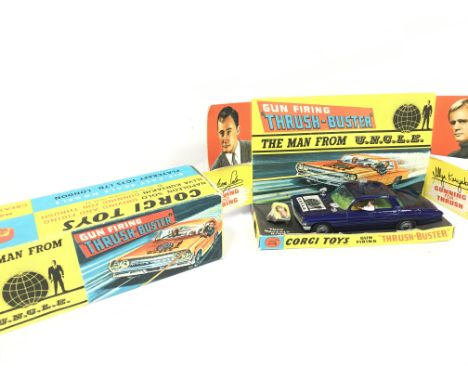 A Boxed Corgi Toys Gun Firing Thrush-Buster from the Man From U.N.C.L.E. #497.includes the repro Ring.