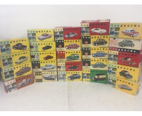 A collection of 24 boxed model cars by Vanguards. Scale 1..43