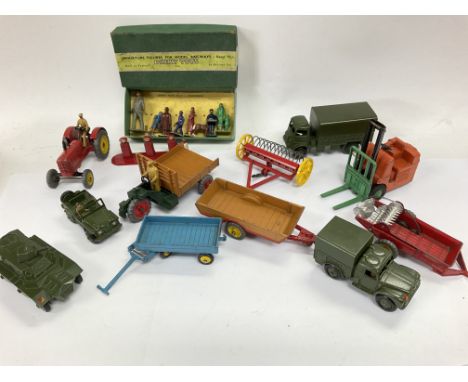 A Collection of Loose Dinky toys and a Playworn Passenger set boxed.