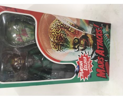 Boxed Collectable Figure of Martian Soldier from the film Mars Attacks. 1/6 scale