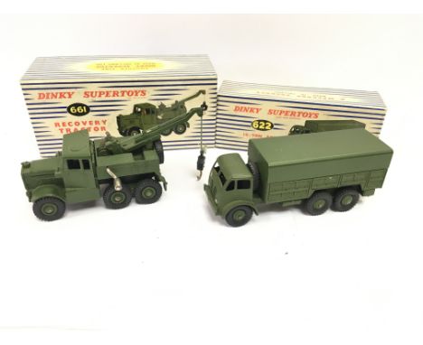 A Boxed Dinky Supertoys Recovery Tractor #661and a 10-Ton Army Truck #622.