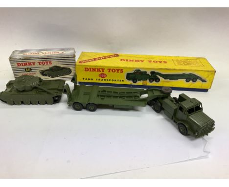 A Boxed Dinky Toys Tank Transporter #660 and a Centurion Tank #651.