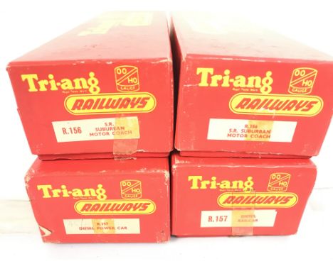 2 X Boxed Tri-ang 00 Gauge S.R. Suburban Motor Coach #R.156. And 2 X Diesel Rail Car # R.157.