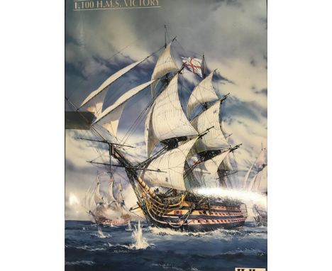 A Boxed Heller H.M.S Victory Model Kit. 1/100 Scale.