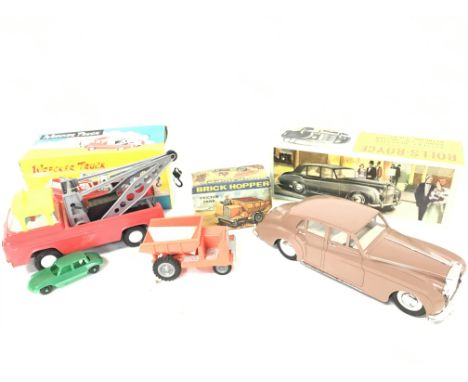 A Boxed Friction Powered Wrecker Truck. A Brick Hopper and a Battery Powered Silver Cloud Rolls-Royce. NO RESERVE