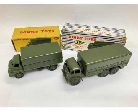 A Boxed Dinky Toys 3-Ton Wagon #621 and a 10-Ton Army Truck #622.