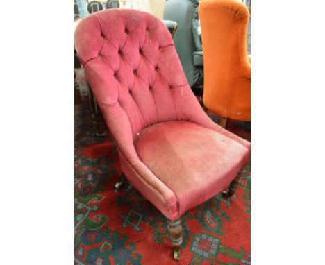 A Victorian button upholstered nursing chair.