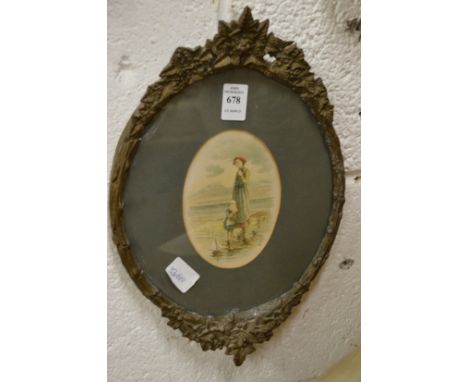A small print in decorative frame.