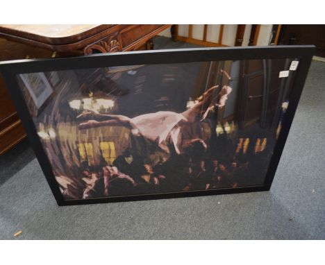 Abstract colour print depicting a scene from Dirty Dancing.