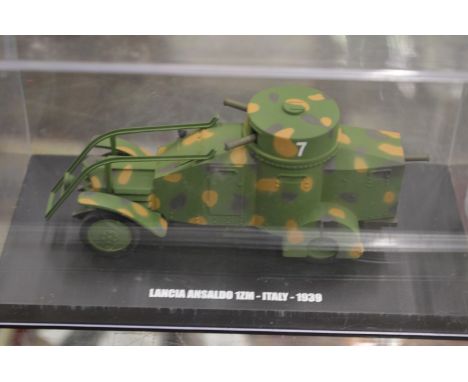 A model of an early tank/armoured car.