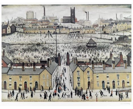 Laurence Stephen Lowry R.A. (British, 1887-1976)Britain at Play Offset lithograph printed in colours, on wove, signed in penc