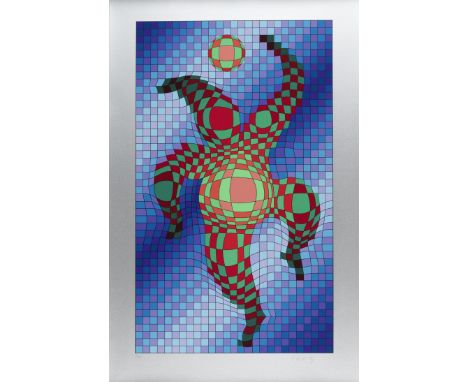 Victor Vasarely (Hungarian/French, 1906-1997)Harlequin, from 'Figurative'; Clown with Ball Two screenprints in colours, 1987 