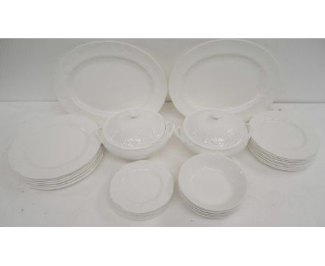 A Wedgwood white porcelain Strawberry Vine pattern dinner service **PLEASE NOTE THIS LOT IS NOT ELIGIBLE FOR IN-HOUSE POSTING