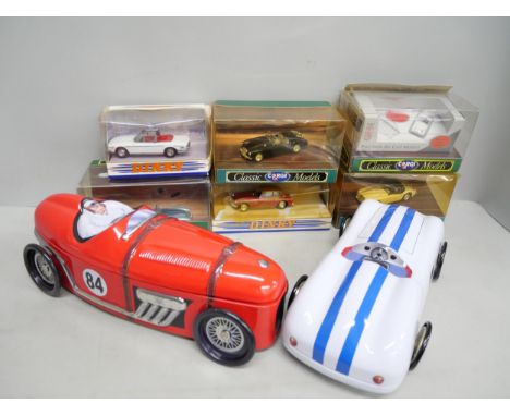 Assorted diecast vehicles including Dinky, Matchbox and Corgi. Comprising of Austin Healey 3000 D734, MGA Soft Top 96180, MGA