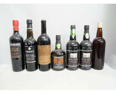 Five vintage bottles of Port and two others   **PLEASE NOTE THIS LOT IS NOT AVAILABLE FOR PACKING AND POSTING** 