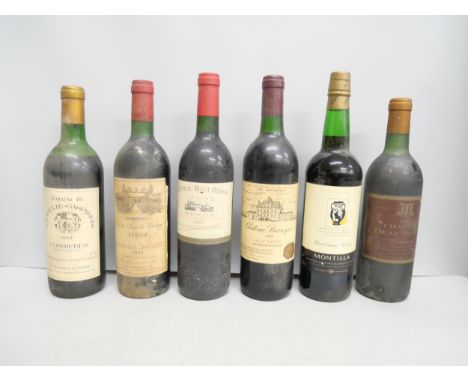 Six bottles of red wine, including Bordeaux   **PLEASE NOTE THIS LOT IS NOT AVAILABLE FOR PACKING AND POSTING**