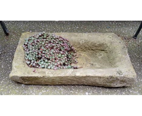 Garden Salvage - a large Derbyshire gritstone trough 