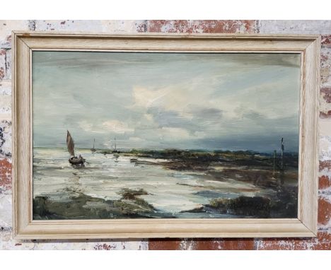 Original Works of Art - Early/mid 20th century oil on board seascape; Peter Hayes of Tadworth Art Group pastel study titled T