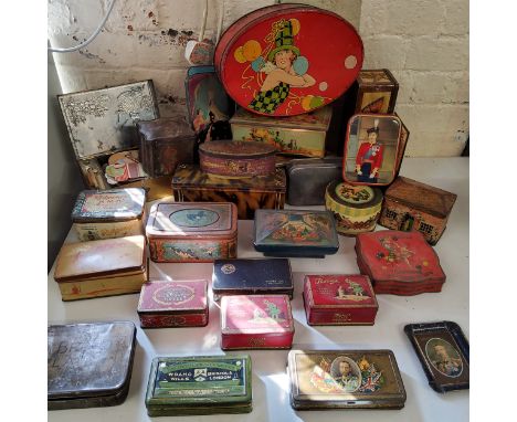 Tins - Advertisement - a Rown Tree tin, Sovereign Merry-Time Assortments tin, George V trinket tray; Wills' cigarette tin, et