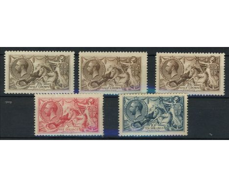 1918-19 Bradbury Wilkinson 2/6d (3), 5/- &amp; 10/- Mint, fine (5)
