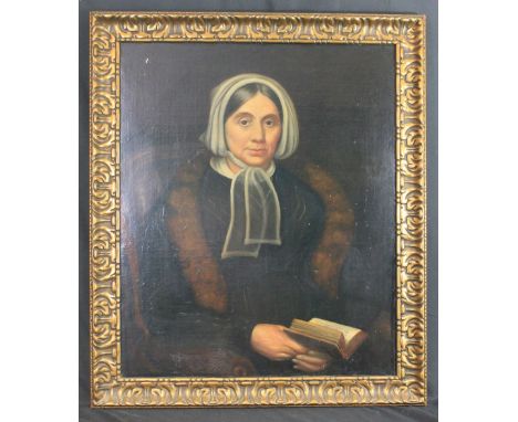 BRITISH SCHOOL, (MID 19TH CENTURY), Portrait studies, a pair, probably a Minister and his wife, oils on canvas, 75 x 63cm. (2