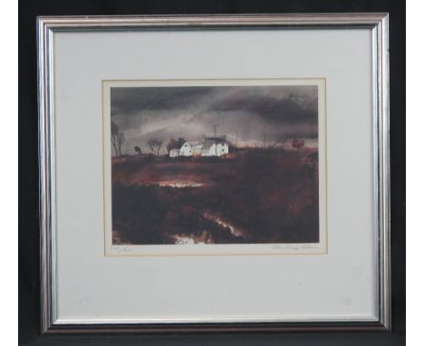 JOHN KNAPP FISHER (BRITISH, 1931-2015), 'WELSH FARMSTEAD ON A STORMY DAY', limited edition coloured print signed in pencil, n