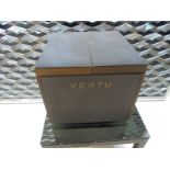 Wood & Leather Presentation Box with Two Lift up Lids, Pull Down Front & Three Drawers. Appears