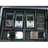Archive Collection of 23 Vertu Constellation Quest Phones made of Stainless Steel, Ceramic Pillow,