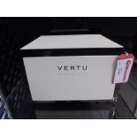 A Polished Black & White Leather Presentation Box with Lift up Lid & 3 Drawers, Lined with Suede.