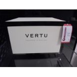 A Polished Black & White Leather Presentation Box with Lift up Lid & 3 Drawers, Lined with Suede.