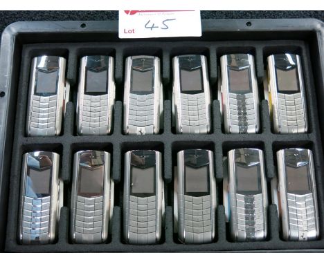 Archive Collection of 54 Vertu Ascent phones made of Titanium, Stainless Steel, Ceramic Pillow, Sapphire Screen and Various L