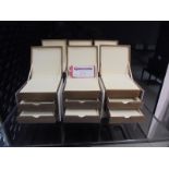 6 x Leather & Wood Trinket Boxes with Lift up Lid & 2 Drawers