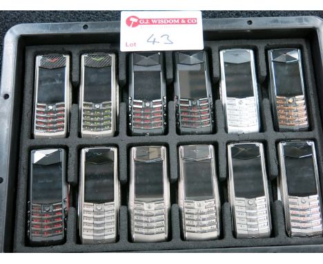 Archive Collection of 24 Vertu Ascent X Phones made of Titanium Stainless Steel, Ceramic Pillow, Sapphire Screen and Various 