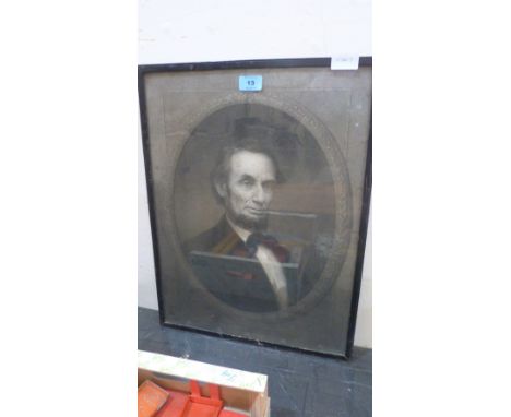 A portrait engraving, Abraham Lincoln. 20'' x 15''