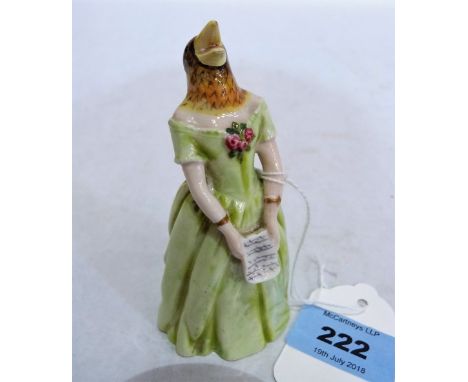 A Royal Worcester candle snuffer, Jenny Lind, 'the Swedish Nightingale, Confidence' 1908