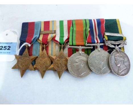 Orders, Decorations and Medals: A WW2 group of 6 medals, Pte A A Why 1441493; The 1939-1945 Star; the Africa Star with 1st Ar