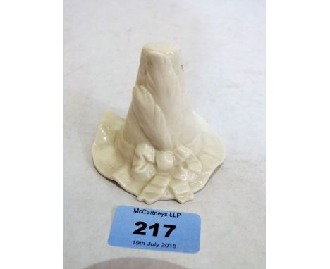 A Royal Worcester Tyrolean hat candle snuffer no. 178 in white glaze