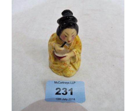 A Royal Worcester candle snuffer, Japanese lady 1923