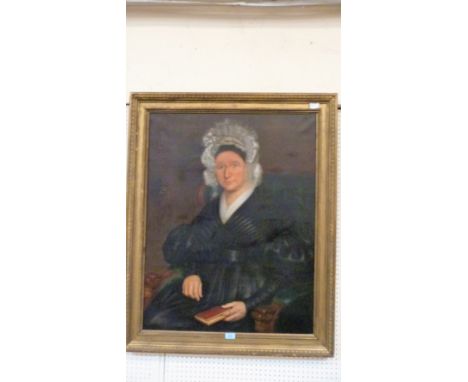 ENGLISH SCHOOL 19th CENTURY: Portrait of a lady. Oil on canvas. 36' x 28' 