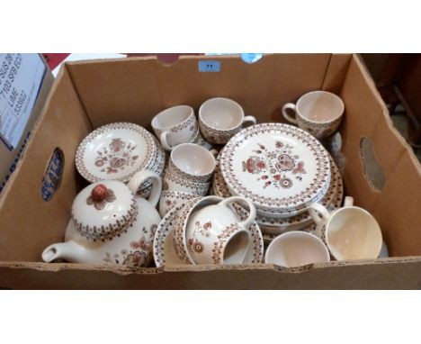 A Johnson Bros Old Granite 'Jamestown' part tea and dinner service 
